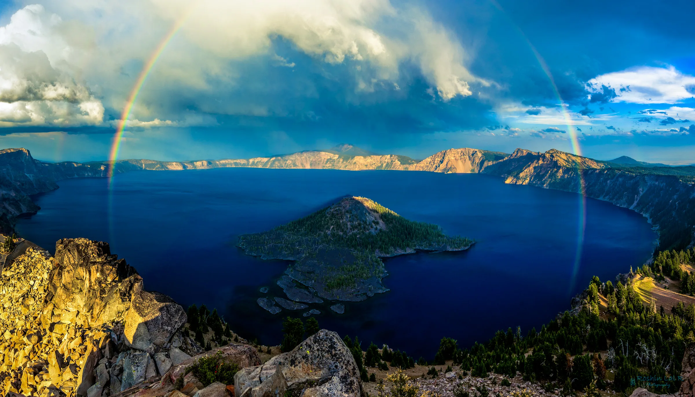 Rainbow over Crater Lake